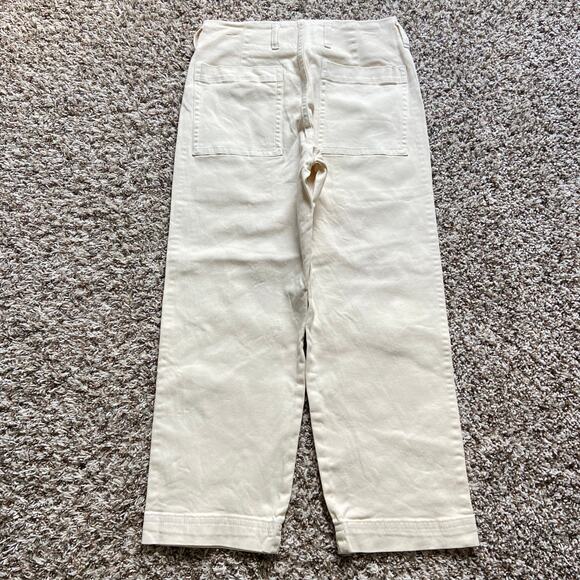 NWOT Everlane The Organic Utility Pant Womens 4 Bone Straight Leg High Rise Crop - Picture 5 of 12